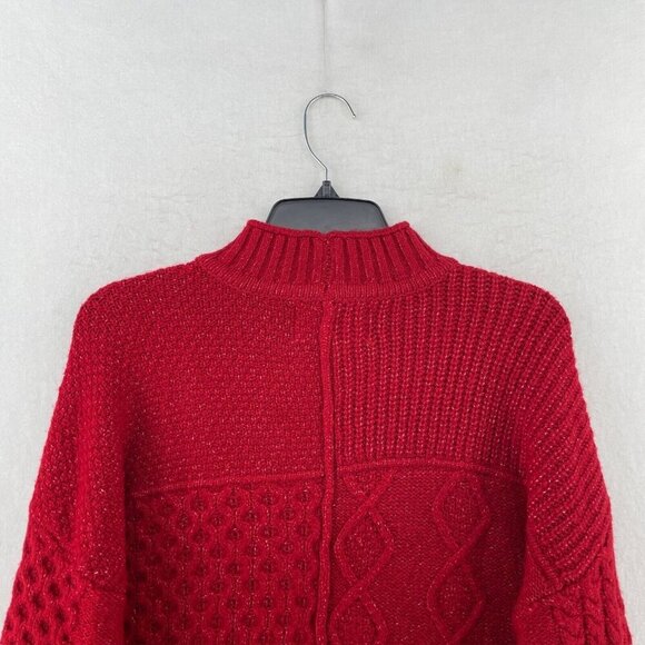 American Eagle Outfitters Sweater Women's XS Red Ribbed Knit Mock Neck Pullover - Picture 8 of 12